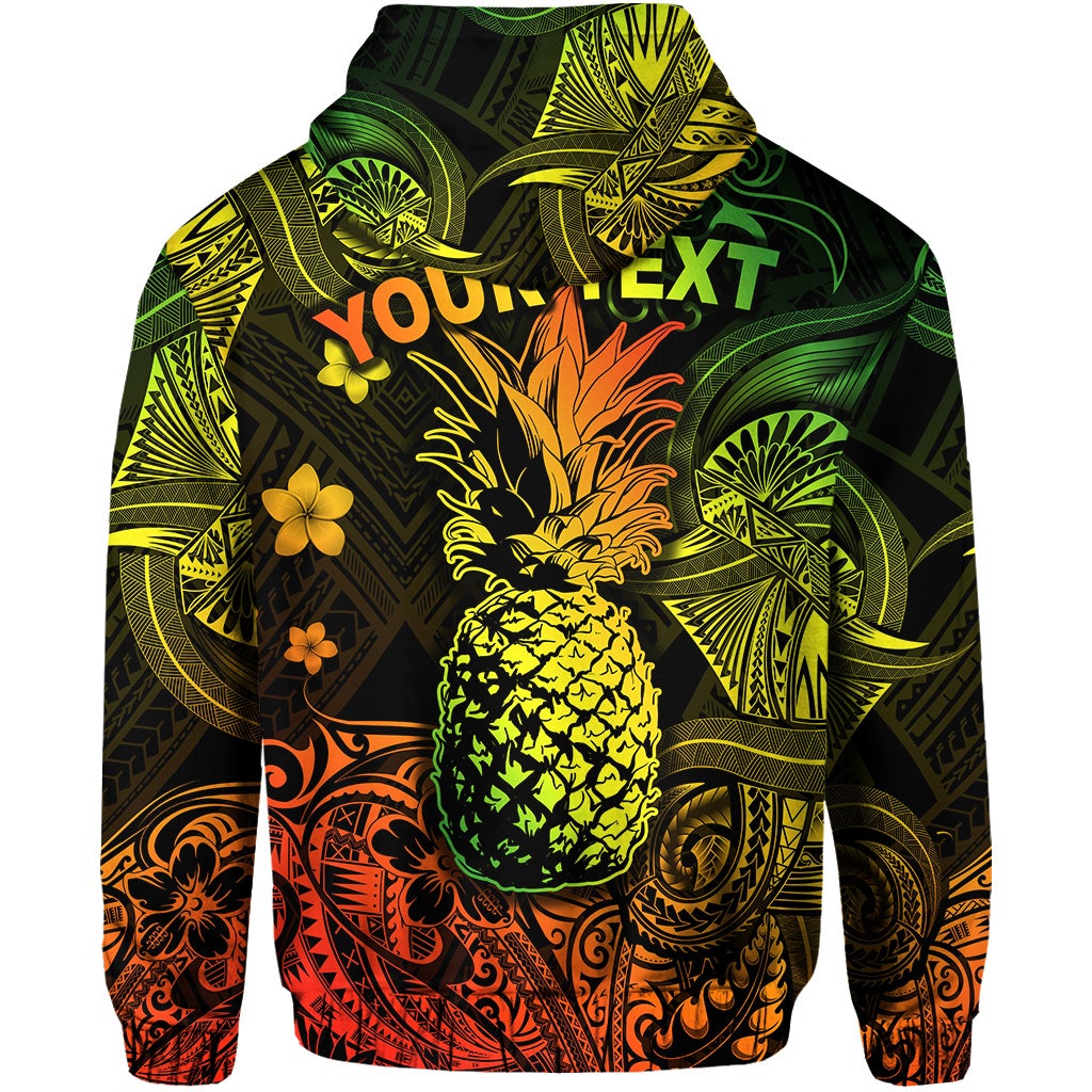 Custom Hawaii Pineapple Polynesian Hoodie Unique Style Reggae LT8 - Wonder Print Shop