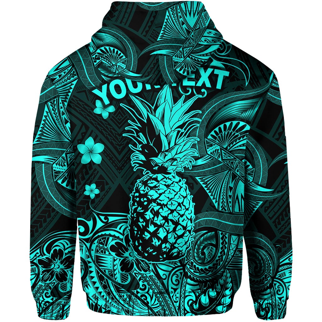 Custom Hawaii Pineapple Polynesian Zip Hoodie Unique Style Turquoise LT8 - Wonder Print Shop