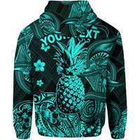 Custom Hawaii Pineapple Polynesian Zip Hoodie Unique Style Turquoise LT8 - Wonder Print Shop