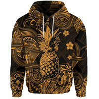 Custom Hawaii Pineapple Polynesian Hoodie Unique Style Gold LT8 - Wonder Print Shop