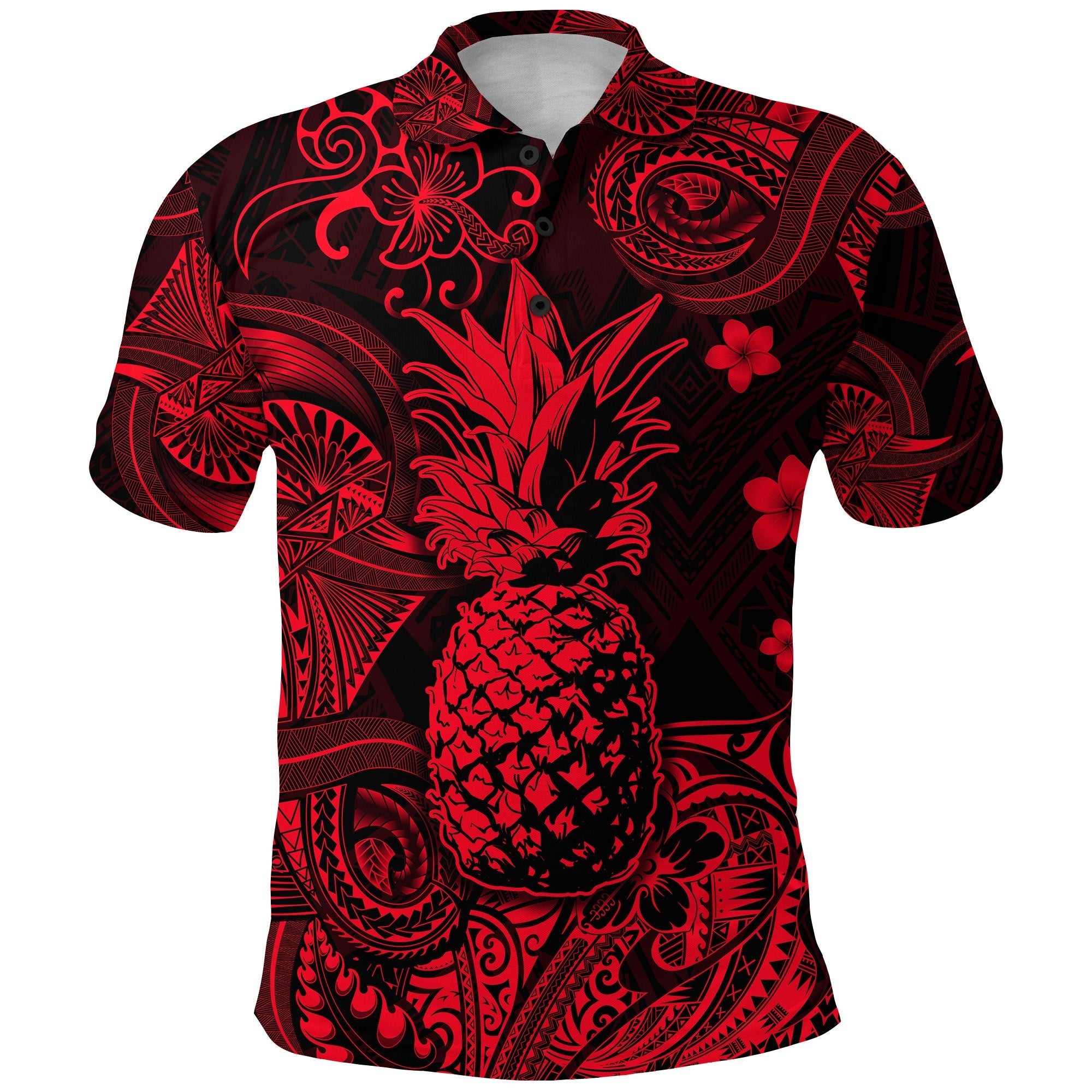 Custom Hawaii Pineapple Polynesian Polo Shirt Unique Style Red LT8 - Wonder Print Shop