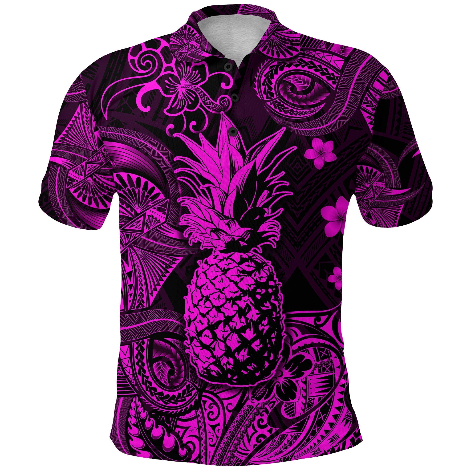 Custom Hawaii Pineapple Polynesian Polo Shirt Unique Style Pink LT8 - Wonder Print Shop