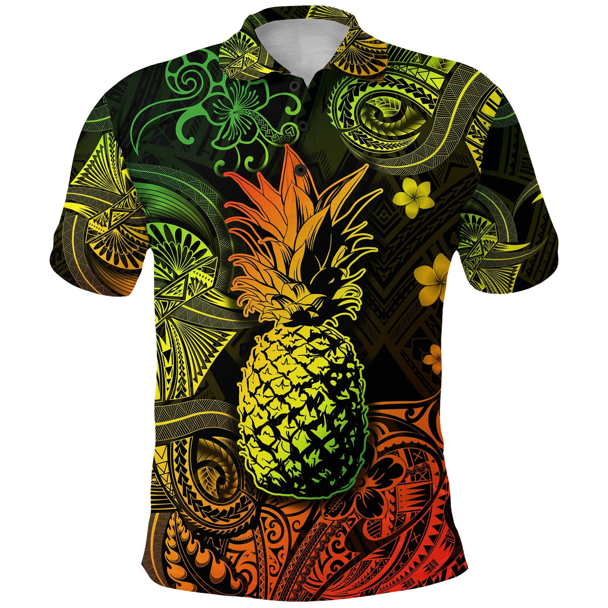 Custom Hawaii Pineapple Polynesian Polo Shirt Unique Style Reggae LT8 - Wonder Print Shop