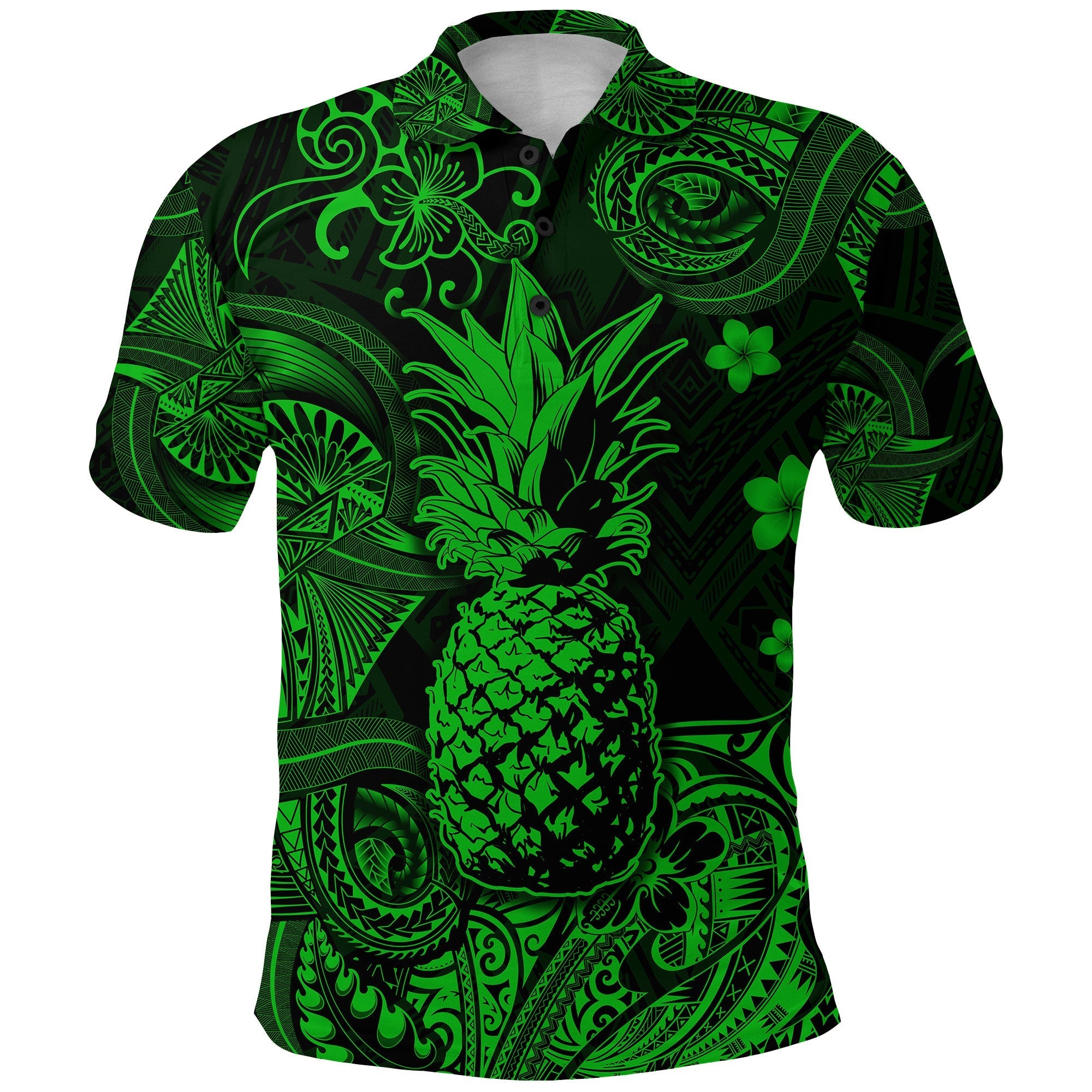 Custom Hawaii Pineapple Polynesian Polo Shirt Unique Style Green LT8 - Wonder Print Shop