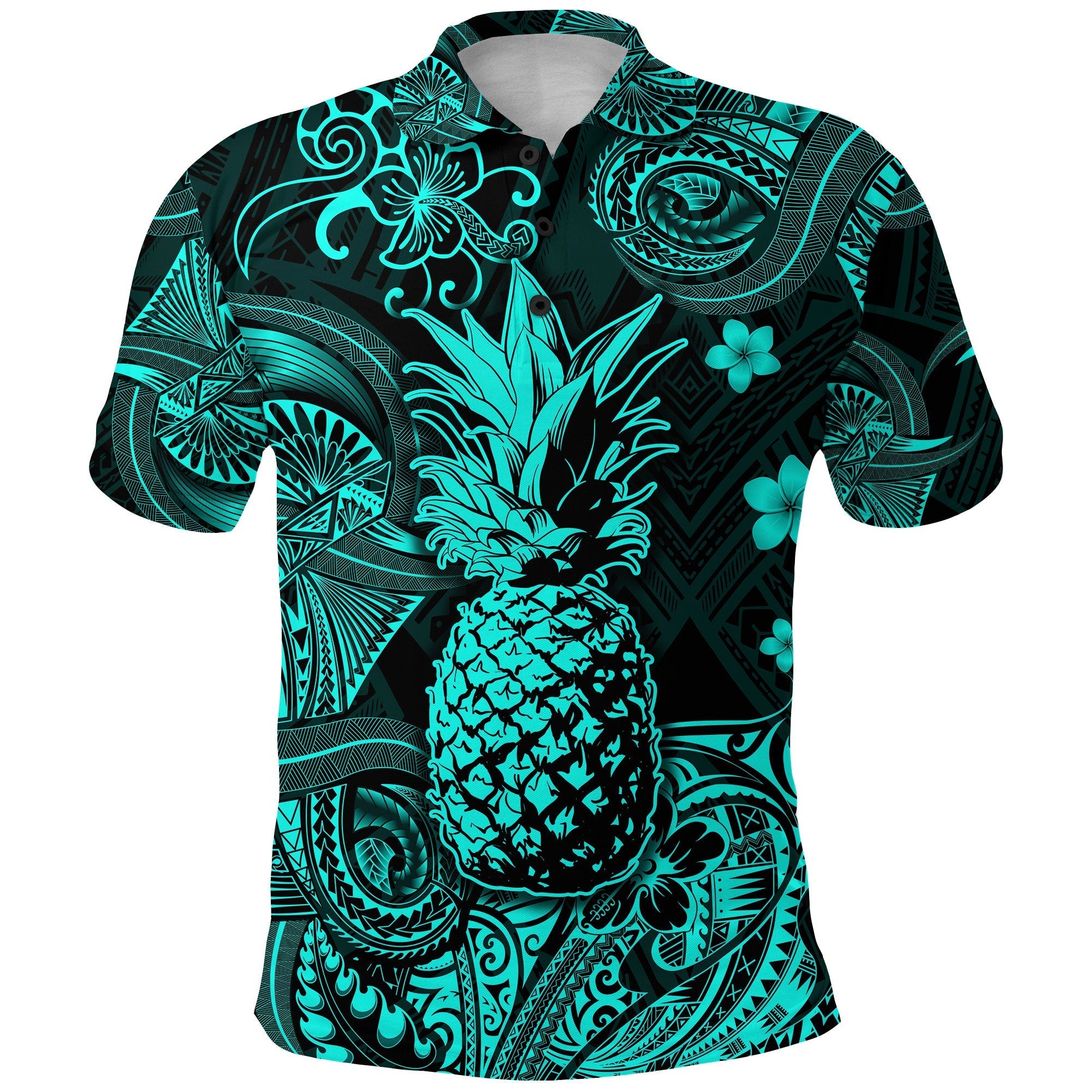 Custom Hawaii Pineapple Polynesian Polo Shirt Unique Style Turquoise LT8 - Wonder Print Shop