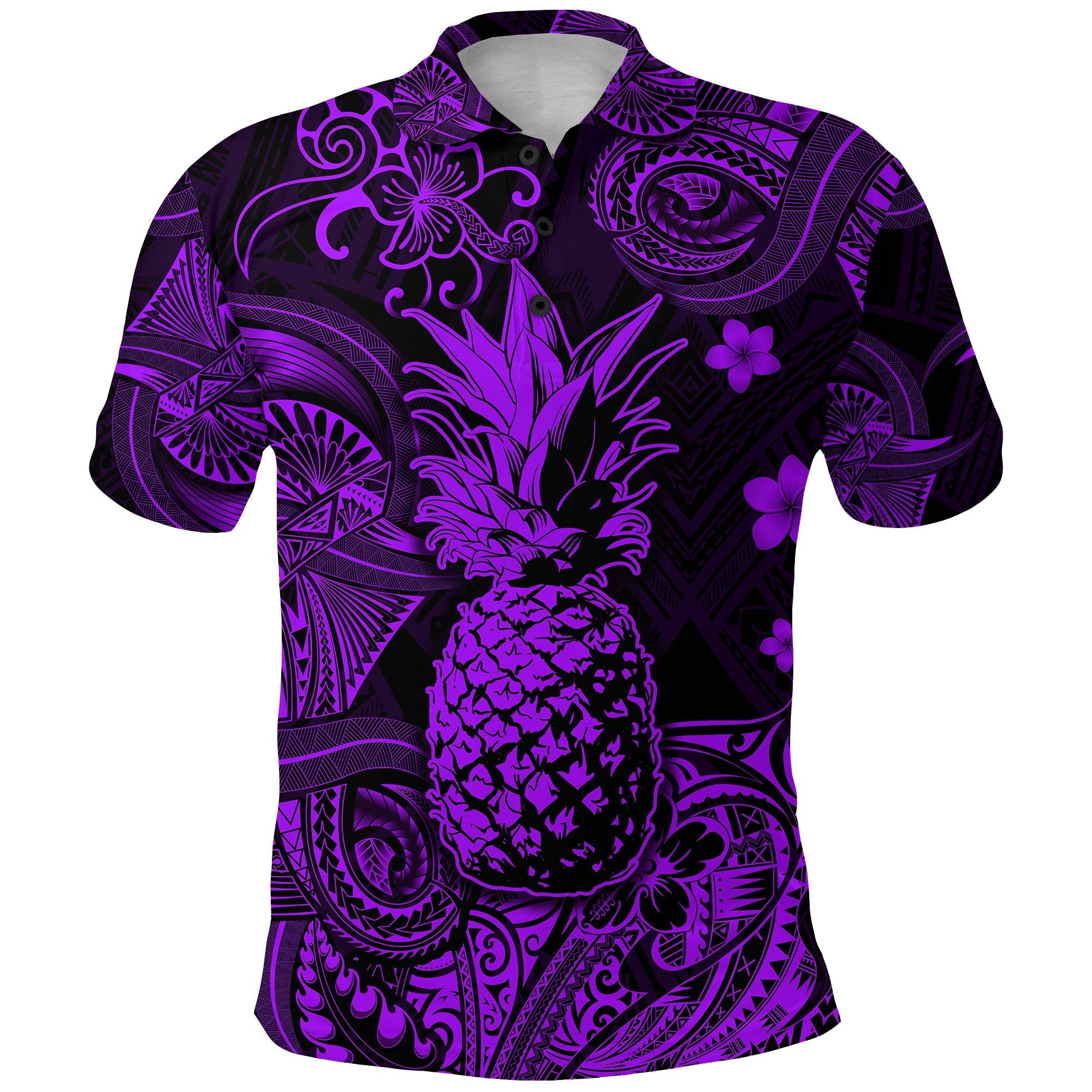 Custom Hawaii Pineapple Polynesian Polo Shirt Unique Style Purple LT8 - Wonder Print Shop