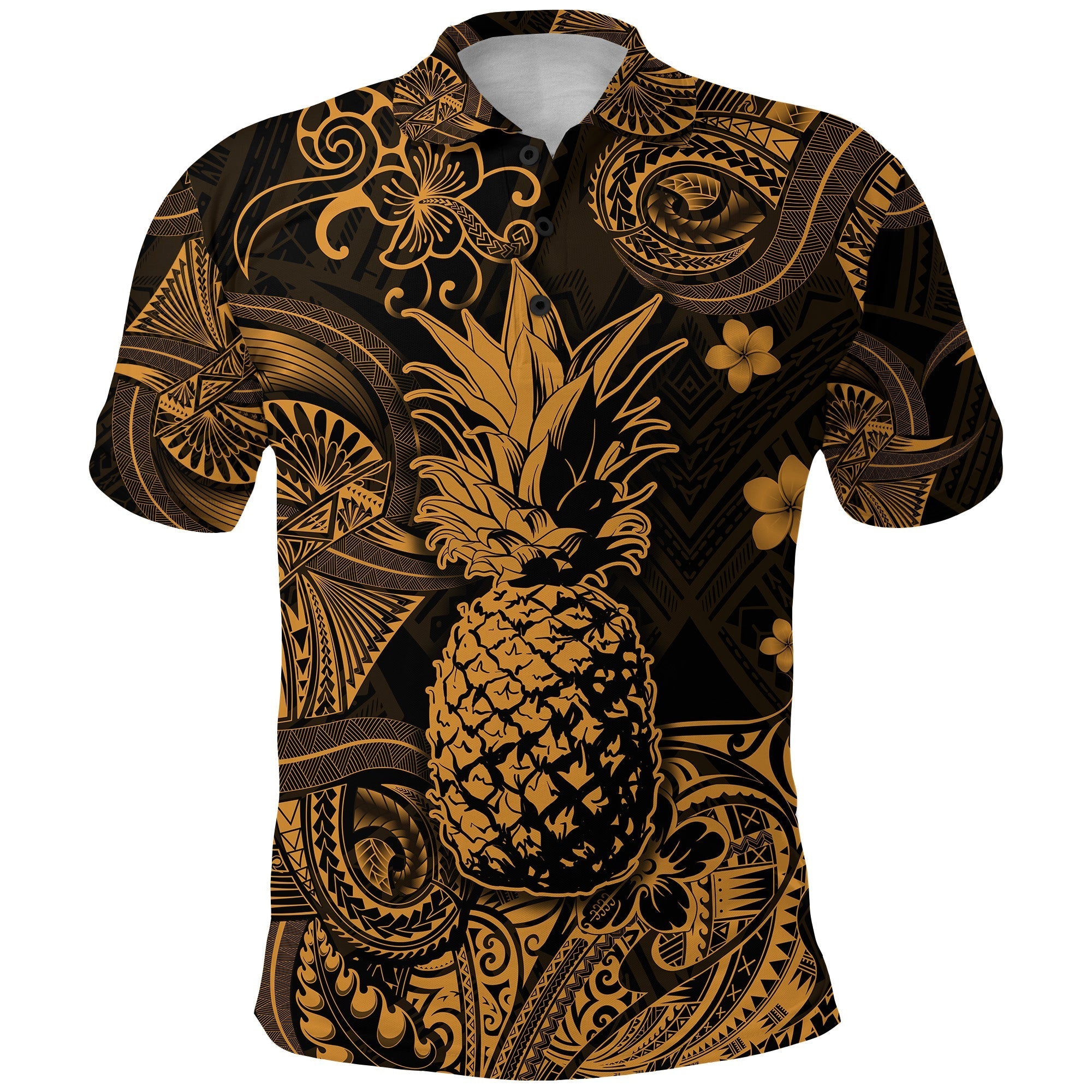 Custom Hawaii Pineapple Polynesian Polo Shirt Unique Style Gold LT8 - Wonder Print Shop