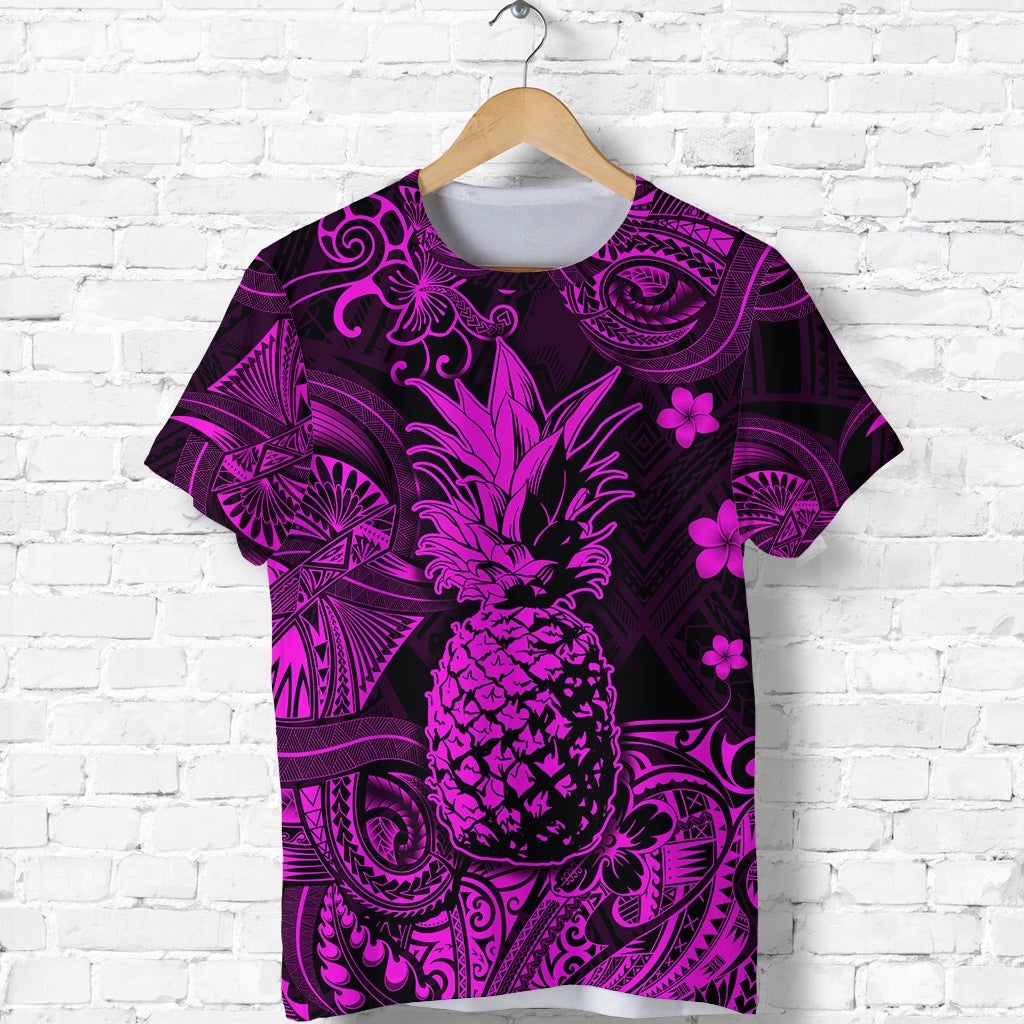 Custom Hawaii Pineapple Polynesian T Shirt Unique Style Pink LT8 - Wonder Print Shop