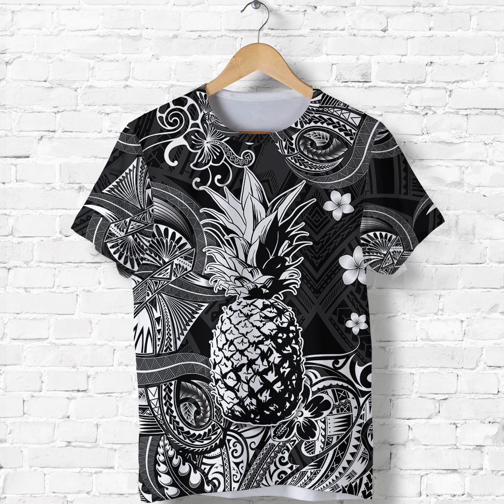Custom Hawaii Pineapple Polynesian T Shirt Unique Style Black LT8 - Wonder Print Shop