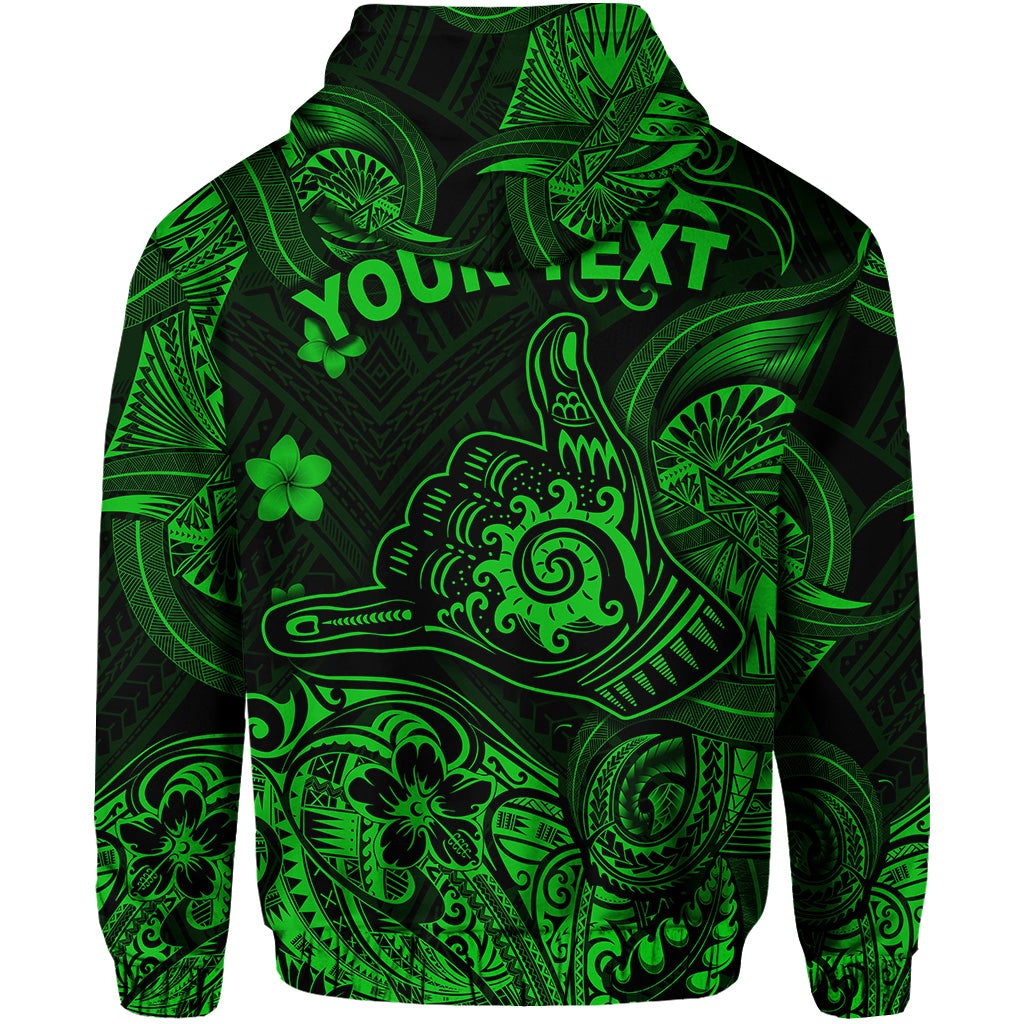 Custom Hawaii Shaka Polynesian Zip Hoodie Unique Style Green LT8 - Wonder Print Shop