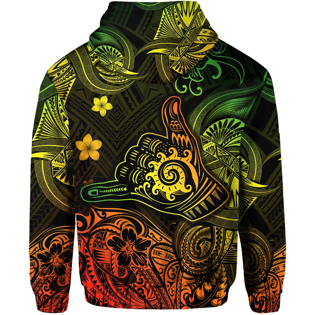 Hawaii Shaka Polynesian Zip Hoodie Unique Style Reggae LT8 - Wonder Print Shop
