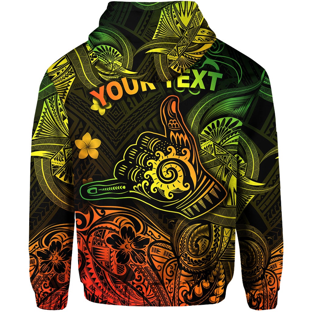 Custom Hawaii Shaka Polynesian Hoodie Unique Style Reggae LT8 - Wonder Print Shop