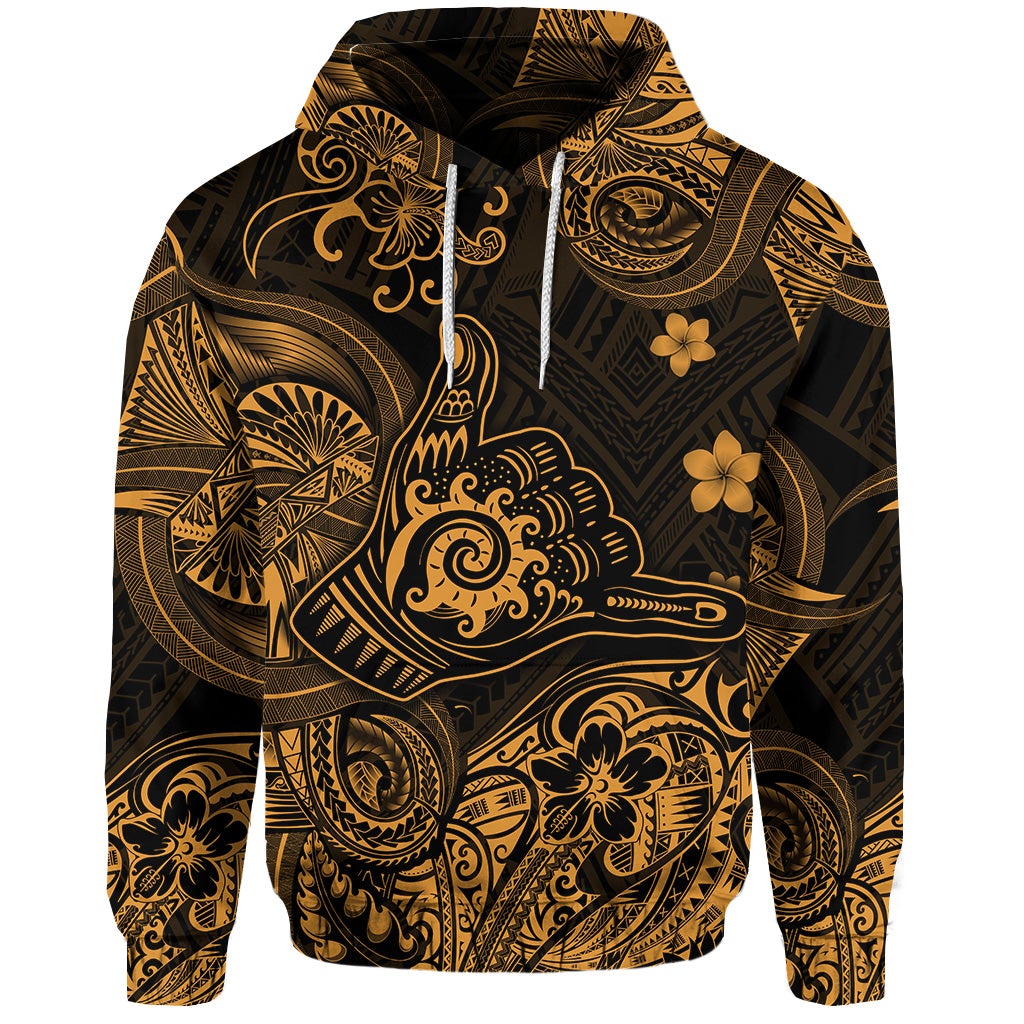 Custom Hawaii Shaka Polynesian Hoodie Unique Style Gold LT8 - Wonder Print Shop