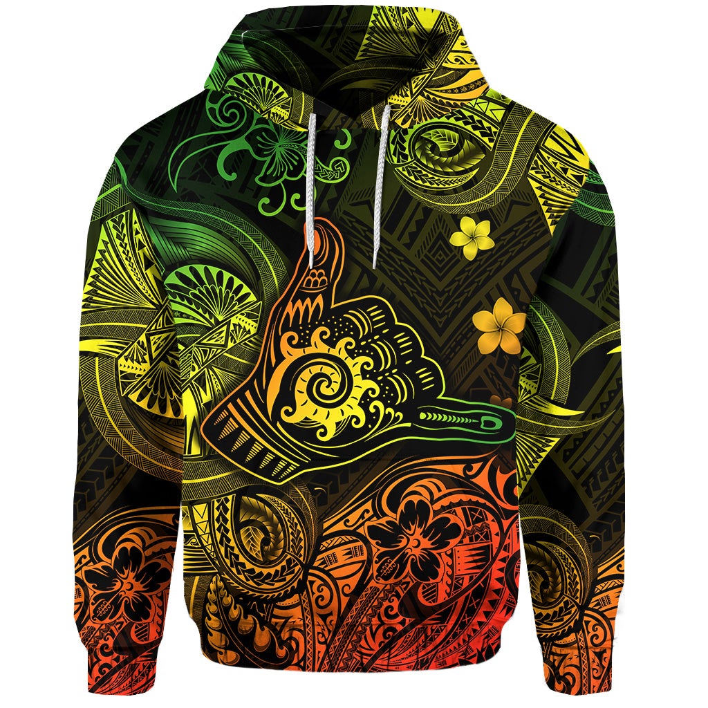 Hawaii Shaka Polynesian Hoodie Unique Style Reggae LT8 - Wonder Print Shop