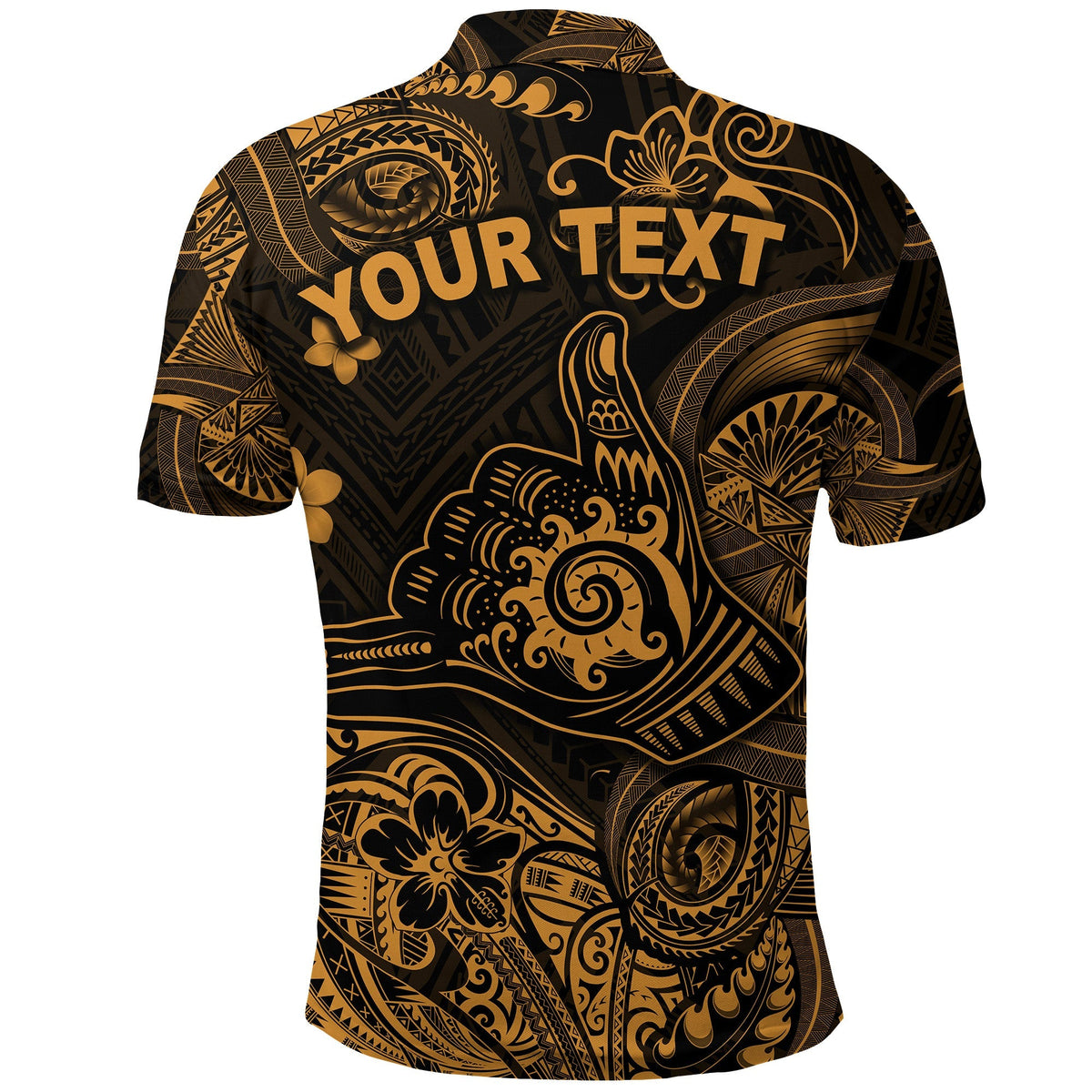 Custom Hawaii Shaka Polynesian Polo Shirt Unique Style Gold LT8 - Wonder Print Shop