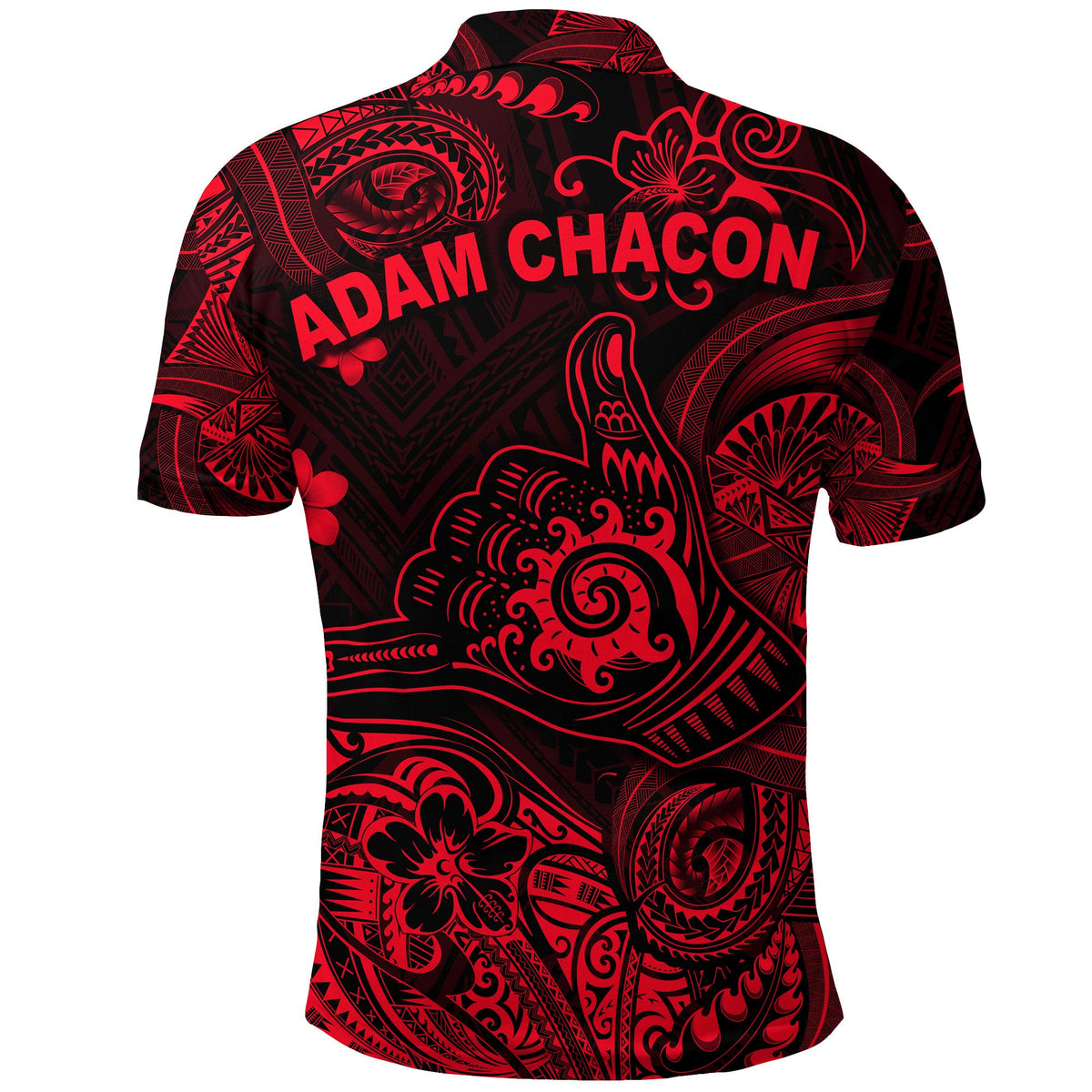 Adam Chacon Hawaii Shaka Polynesian Polo Shirt Unique Style Red LT8 - Wonder Print Shop