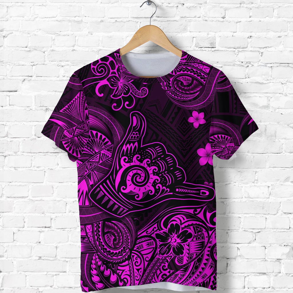 Custom Hawaii Shaka Polynesian T Shirt Unique Style Pink LT8 - Wonder Print Shop