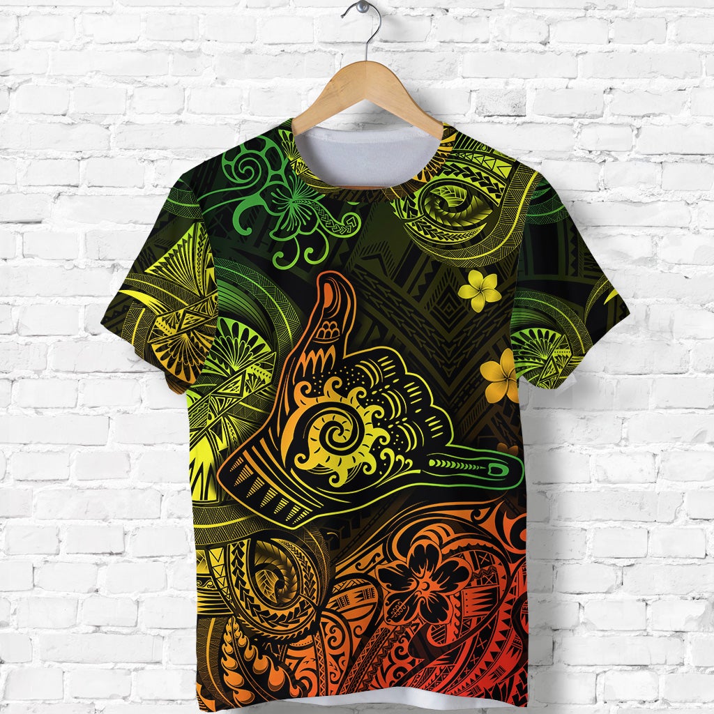Custom Hawaii Shaka Polynesian T Shirt Unique Style Reggae LT8 - Wonder Print Shop