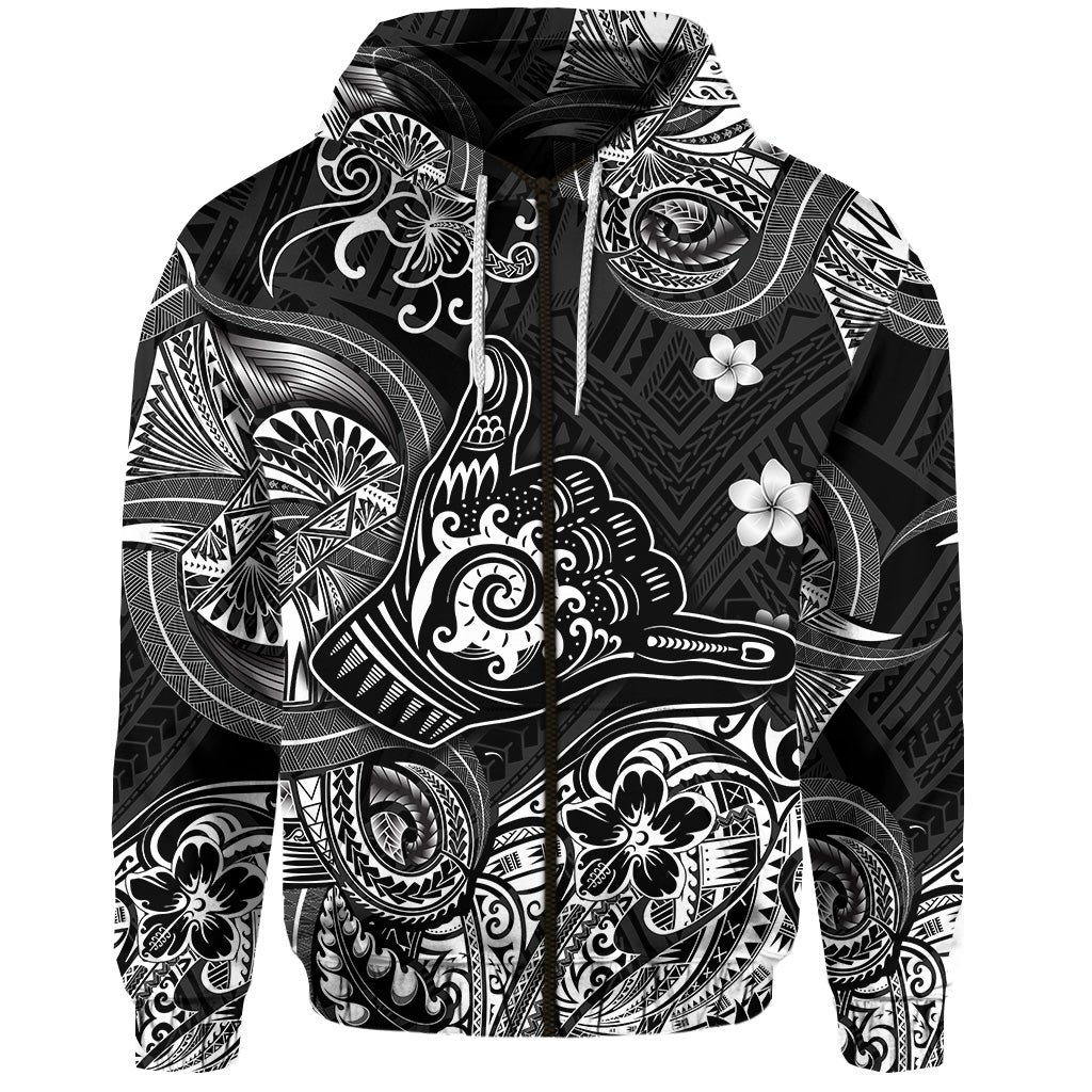 Custom Hawaii Shaka Polynesian Zip Hoodie Unique Style Black LT8 - Wonder Print Shop