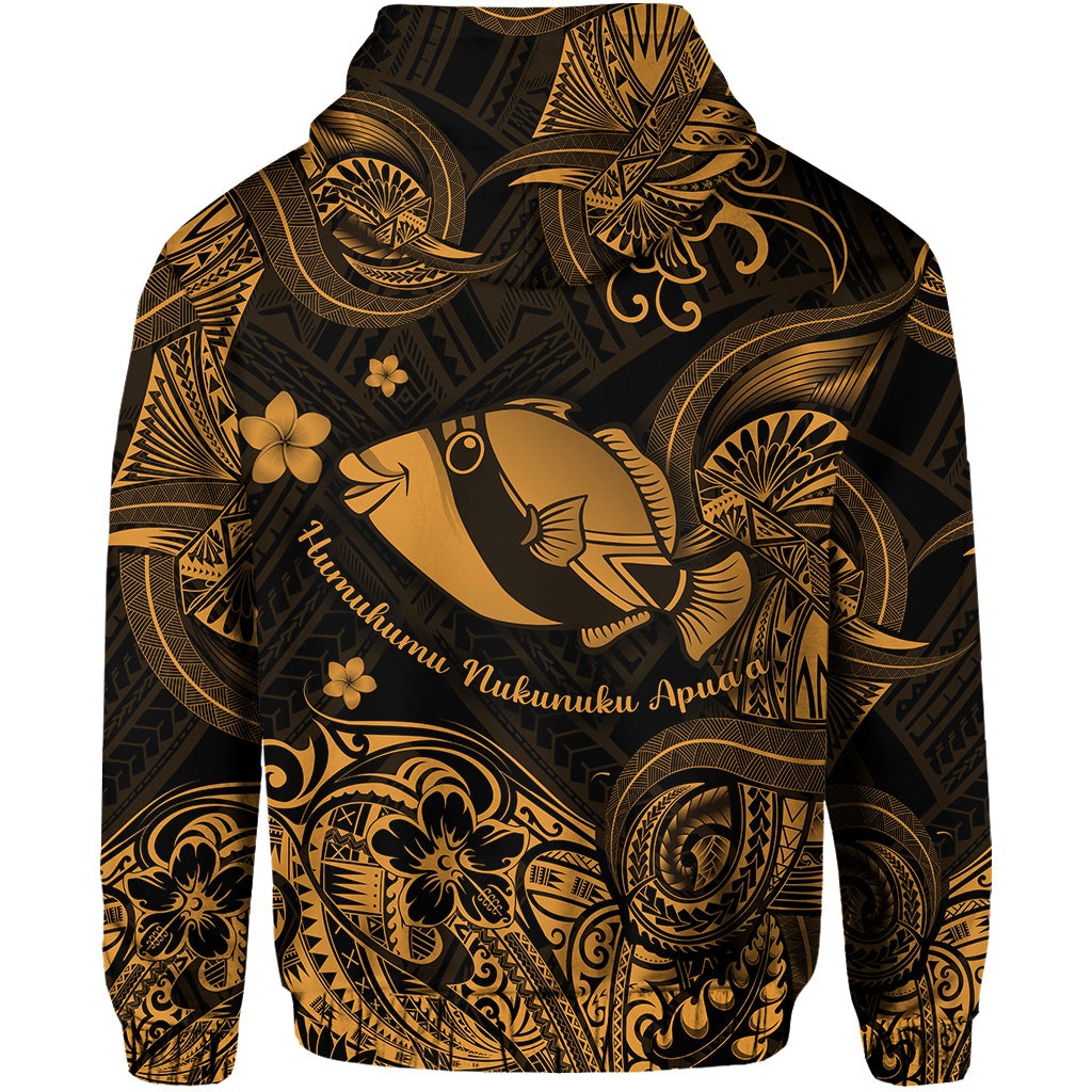 Hawaii State Fish Humuhumu Nukunuku Apuaa Polynesian Hoodie Unique Style Gold LT8 - Wonder Print Shop