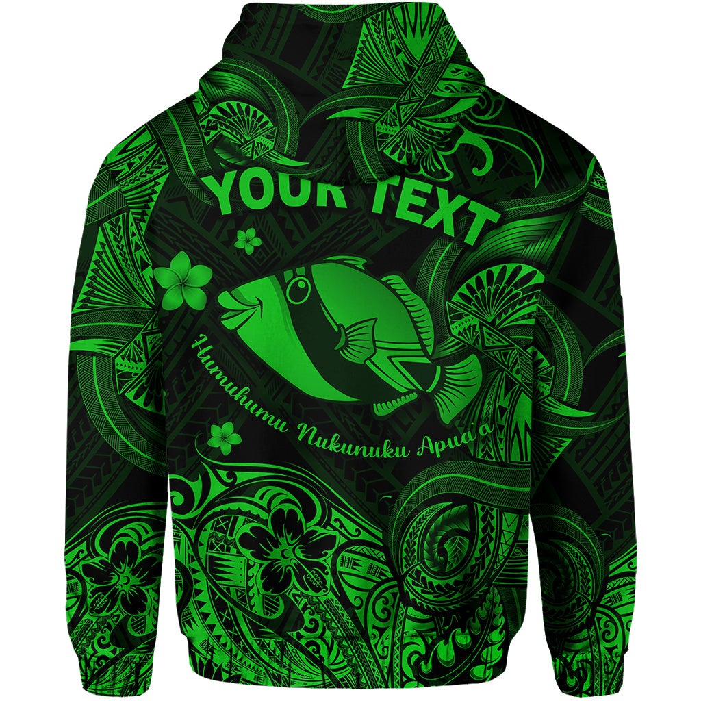 Custom Hawaii State Fish Humuhumu Nukunuku Apuaa Polynesian Zip Hoodie Unique Style Green LT8 - Wonder Print Shop