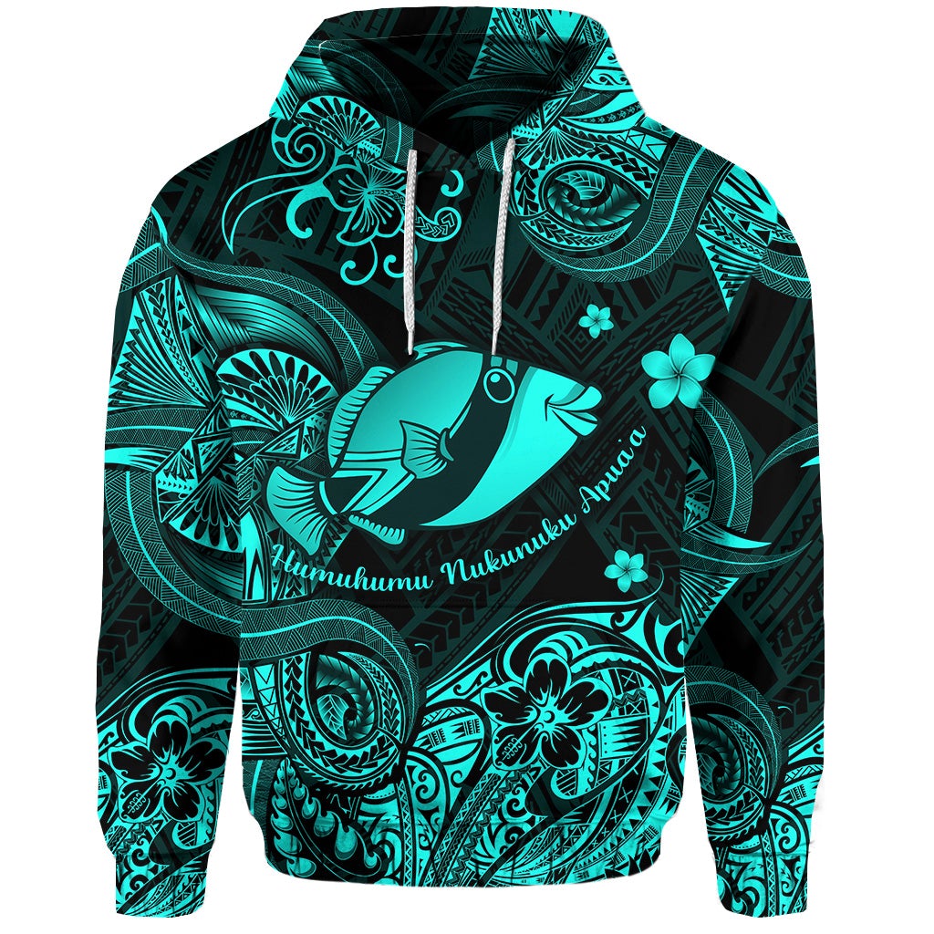 Custom Hawaii State Fish Humuhumu Nukunuku Apuaa Polynesian Hoodie Unique Style Turquoise LT8 - Wonder Print Shop