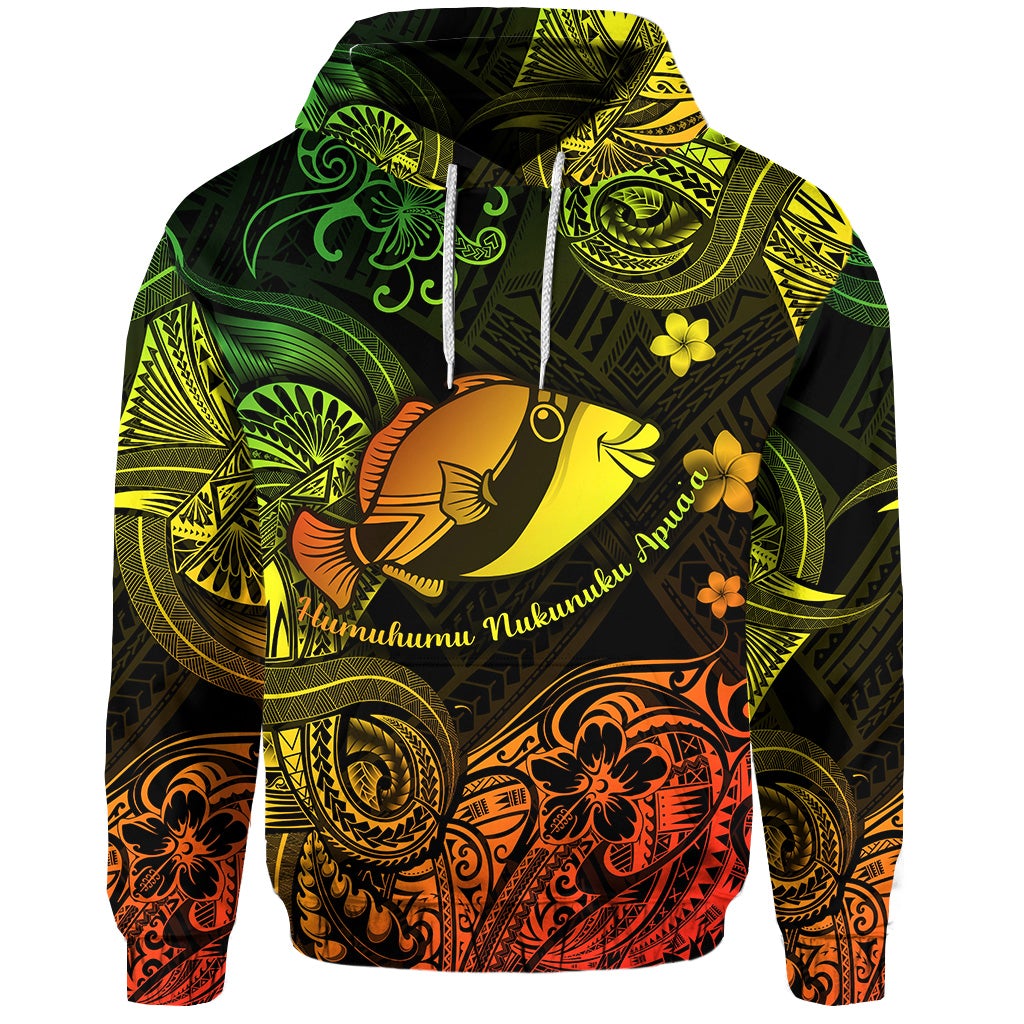 Custom Hawaii State Fish Humuhumu Nukunuku Apuaa Polynesian Hoodie Unique Style Reggae LT8 - Wonder Print Shop