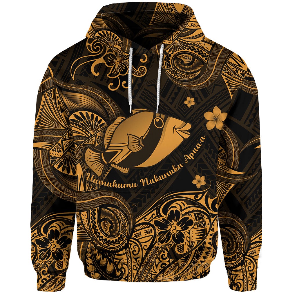 Custom Hawaii State Fish Humuhumu Nukunuku Apuaa Polynesian Hoodie Unique Style Gold LT8 - Wonder Print Shop