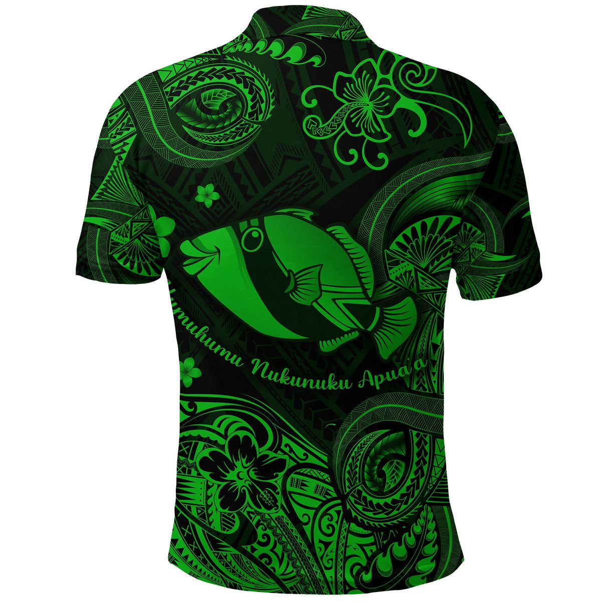 Hawaii State Fish: Humuhumu Nukunuku Apuaa Polynesian Polo Shirt Unique Style Green LT8 - Wonder Print Shop