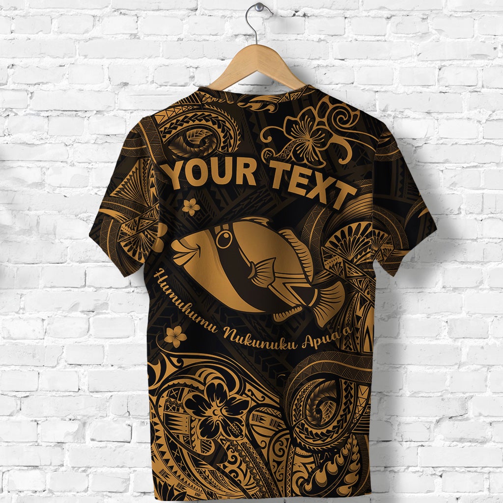 Custom Hawaii State Fish Humuhumu Nukunuku Apuaa Polynesian T Shirt Unique Style Gold LT8 - Wonder Print Shop