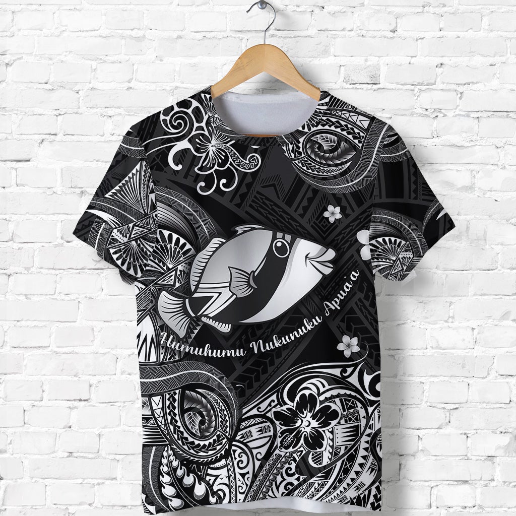Custom Hawaii State Fish Humuhumu Nukunuku Apuaa Polynesian T Shirt Unique Style Black LT8 - Wonder Print Shop
