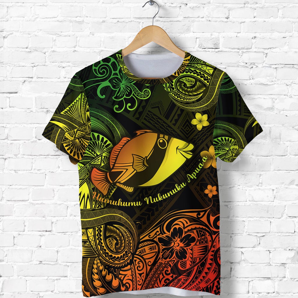 Custom Hawaii State Fish Humuhumu Nukunuku Apuaa Polynesian T Shirt Unique Style Reggae LT8 - Wonder Print Shop
