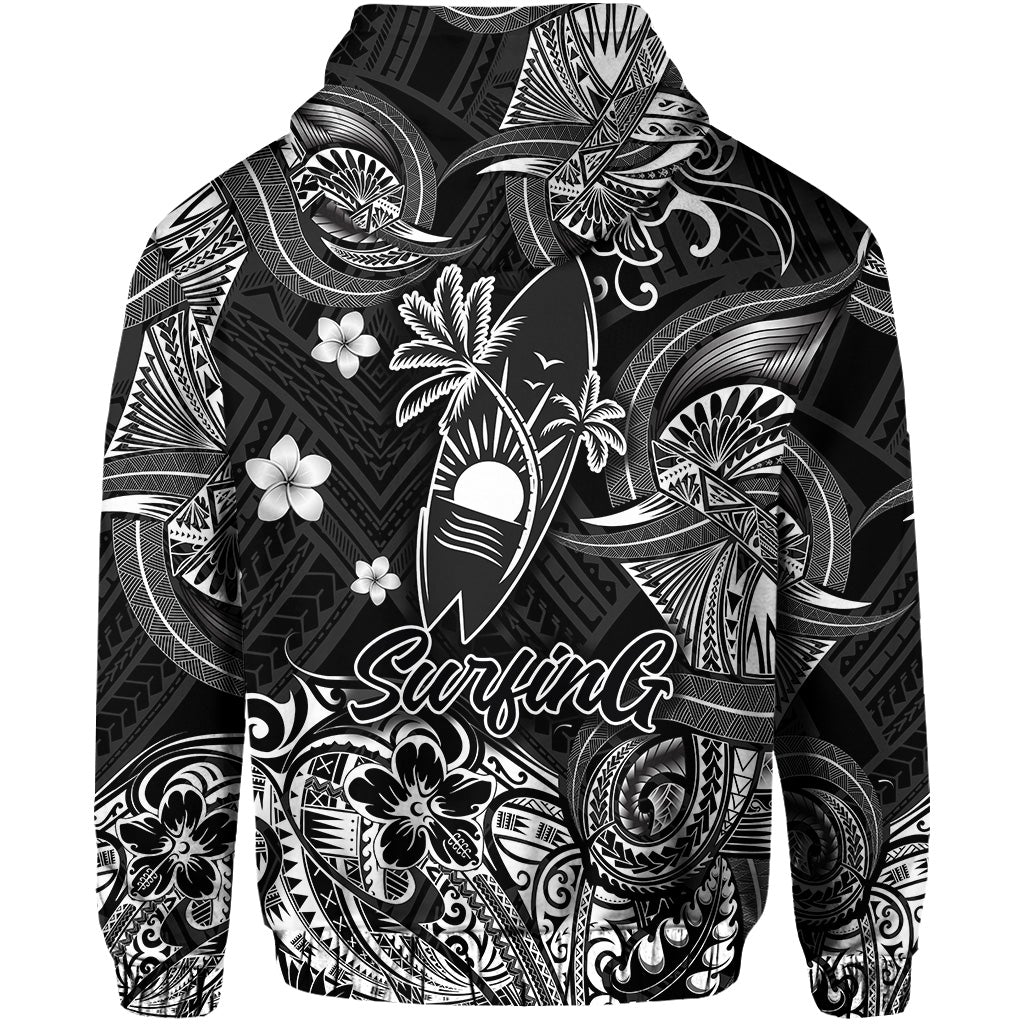Hawaii Surfing Polynesian Zip Hoodie Unique Style Black LT8 - Wonder Print Shop