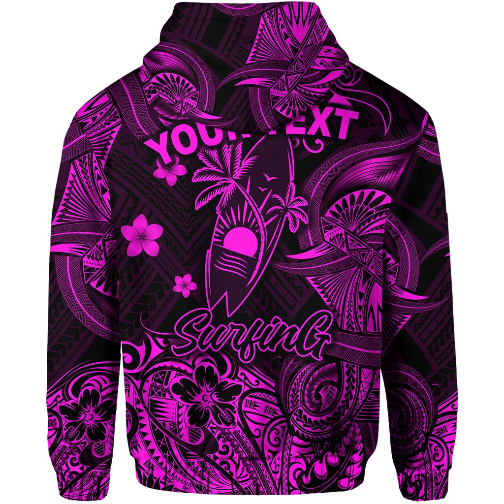 Custom Hawaii Surfing Polynesian Hoodie Unique Style Pink LT8 - Wonder Print Shop