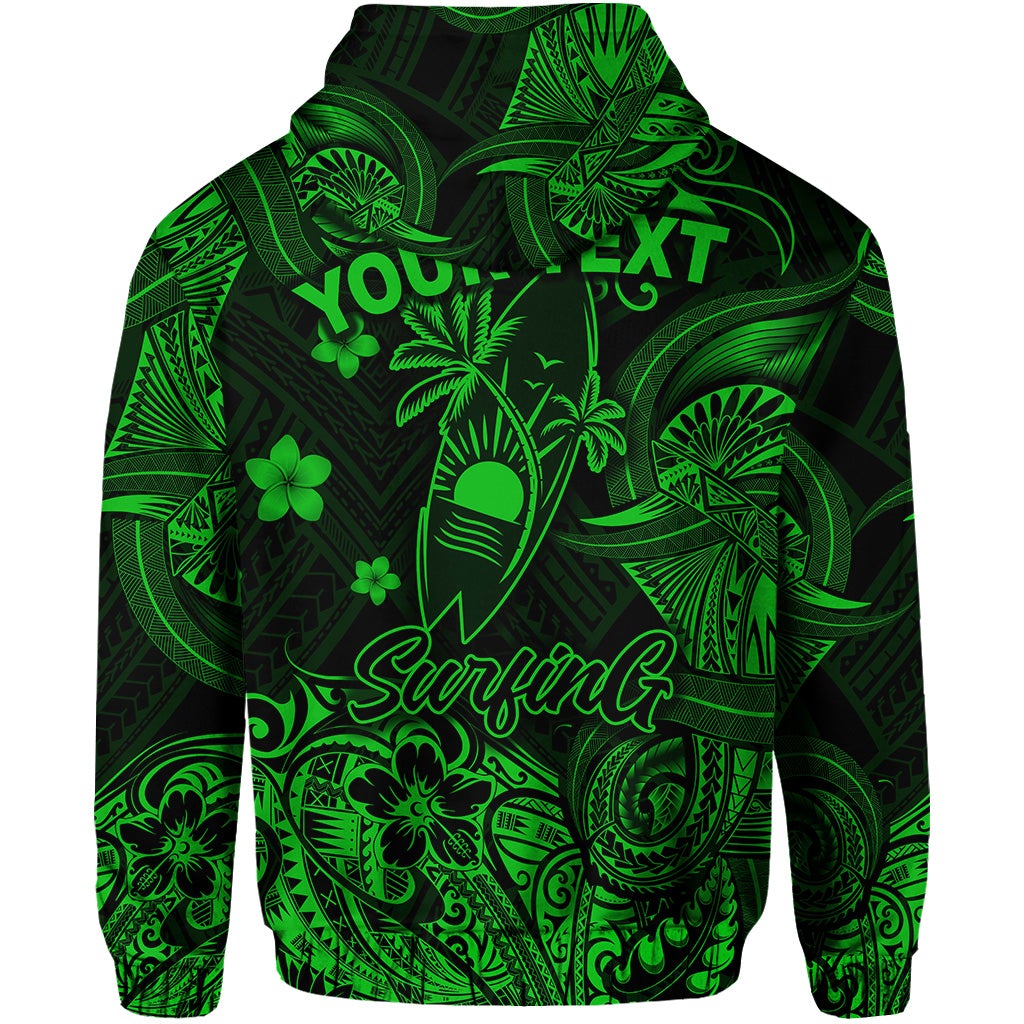 Custom Hawaii Surfing Polynesian Zip Hoodie Unique Style Green LT8 - Wonder Print Shop