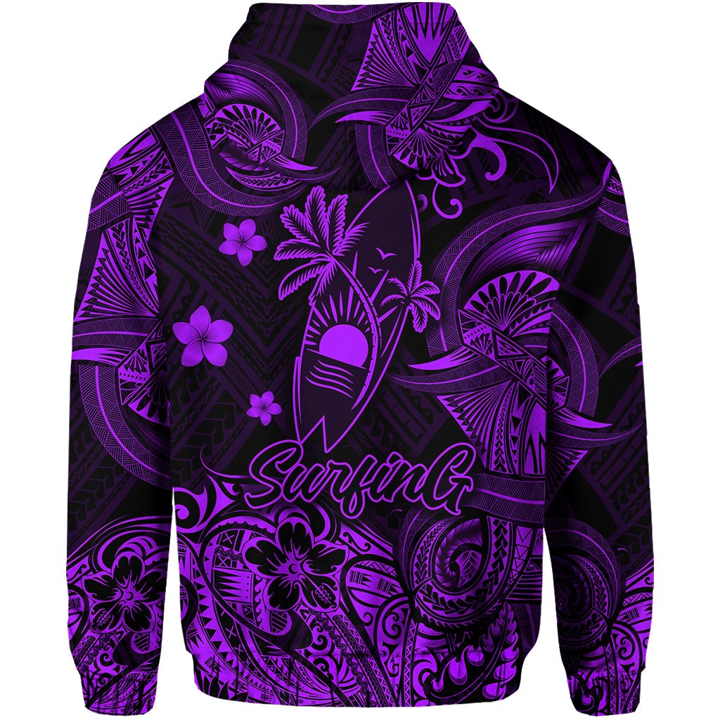 Hawaii Surfing Polynesian Hoodie Unique Style Purple LT8 - Wonder Print Shop