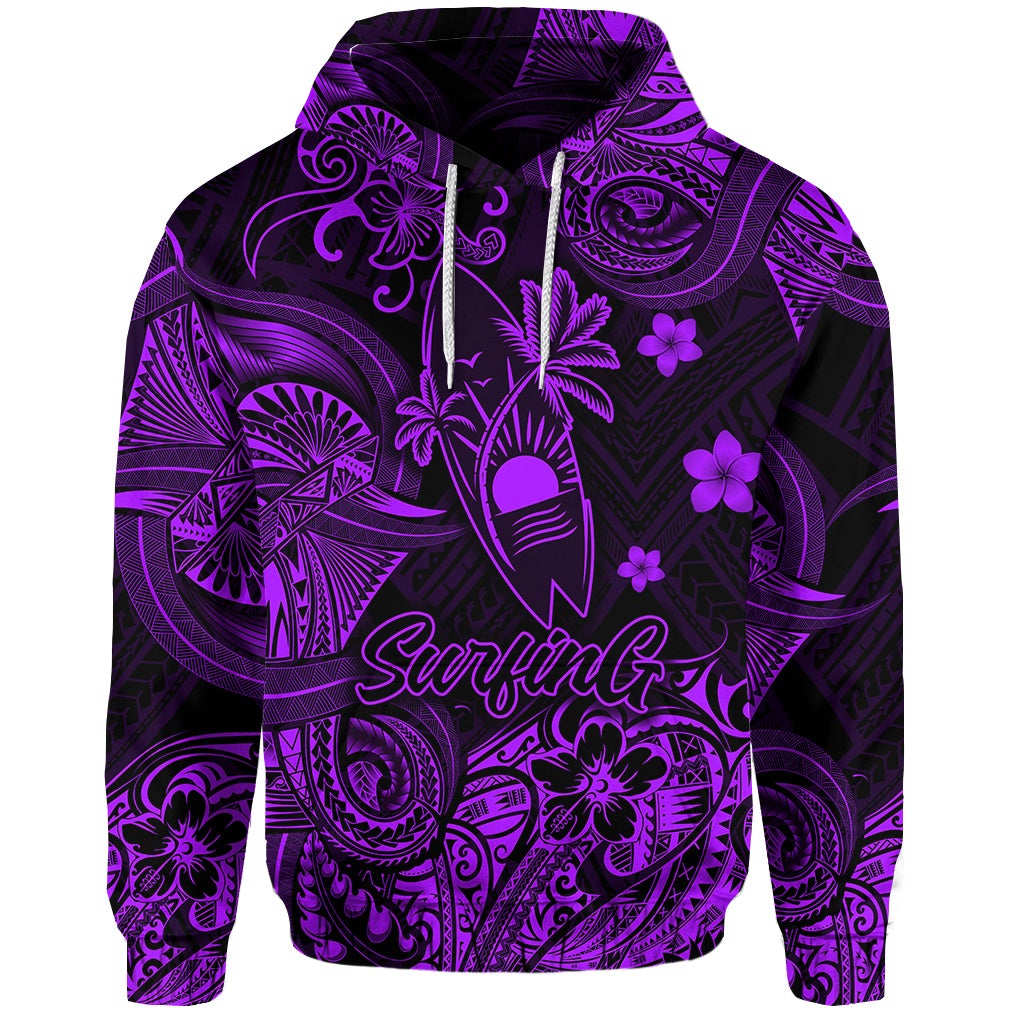 Hawaii Surfing Polynesian Hoodie Unique Style Purple LT8 - Wonder Print Shop