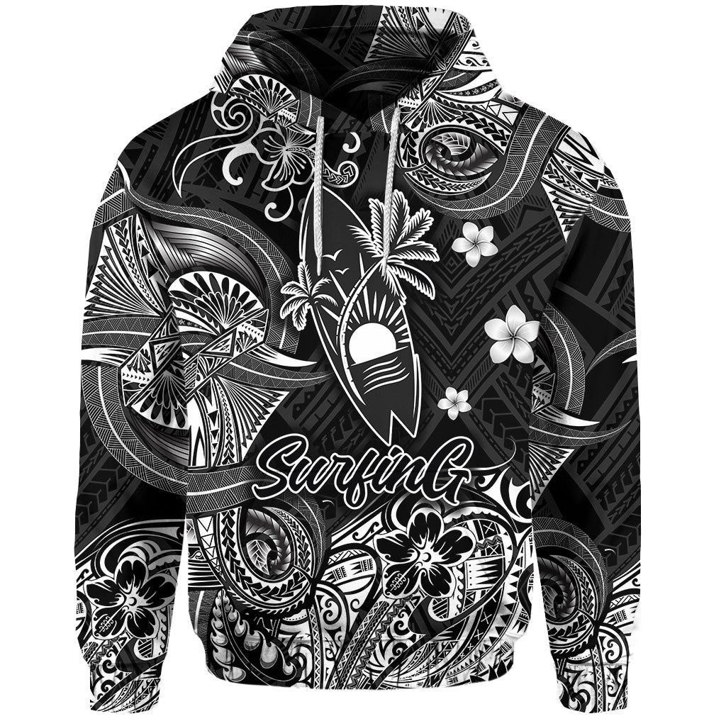 Custom Hawaii Surfing Polynesian Hoodie Unique Style Black LT8 - Wonder Print Shop