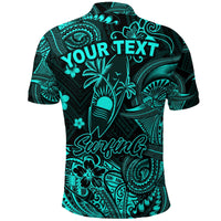 Custom Surfing Hawaii Golf Shirts Polynesian Polo Shirt Unique Style Turquoise LT8 - Wonder Print Shop