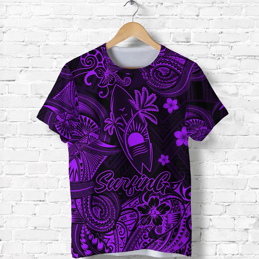 Custom Hawaii Surfing Polynesian T Shirt Unique Style Purple LT8 - Wonder Print Shop