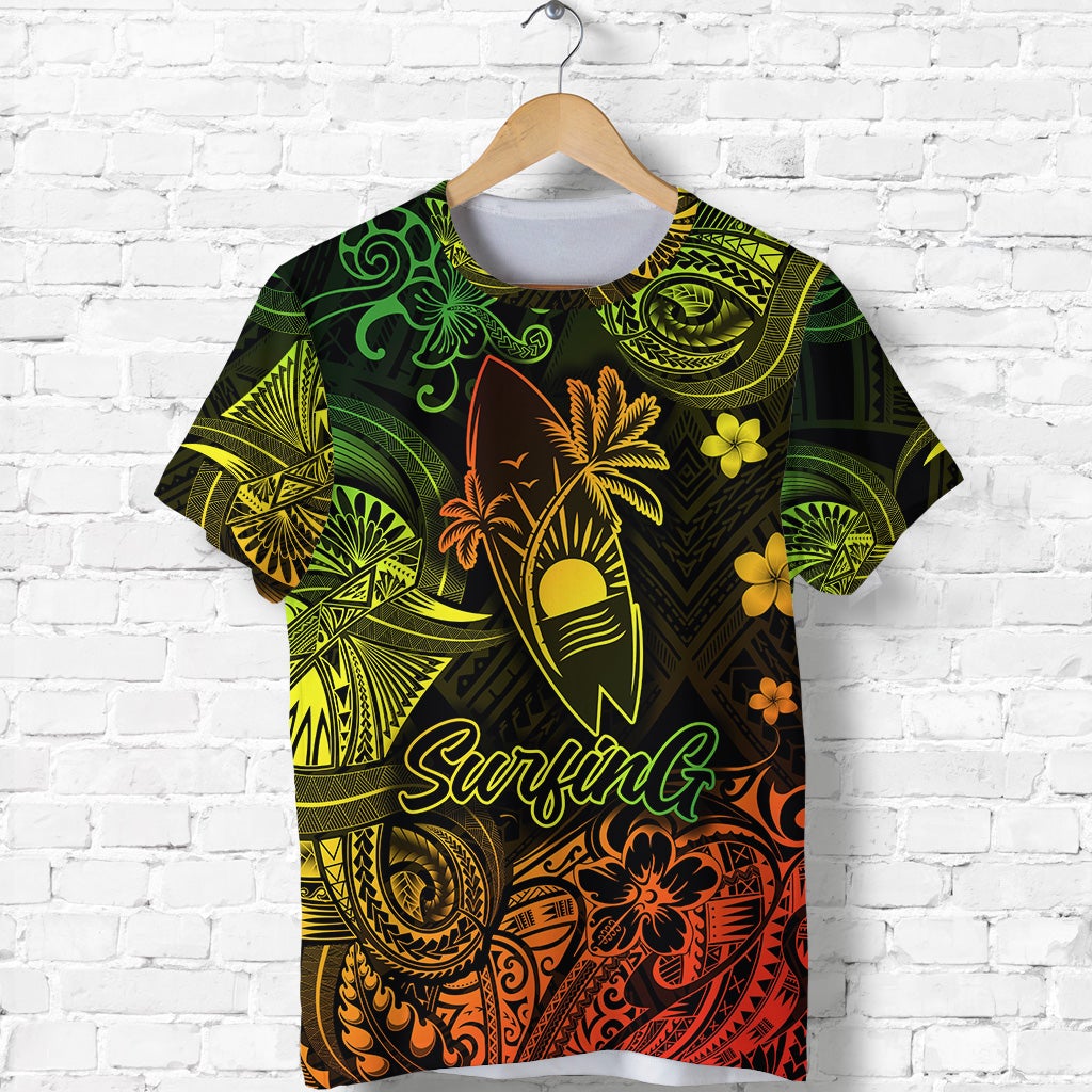 Custom Hawaii Surfing Polynesian T Shirt Unique Style Reggae LT8 - Wonder Print Shop