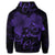 Hawaii Turtle Ohana Hibiscus Poly Zip Hoodie Purple - Wonder Print Shop