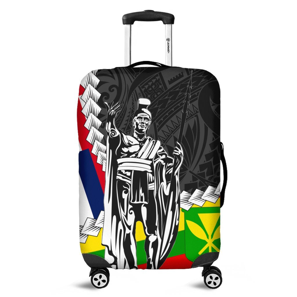 Hawaii Two Flag Kanaka Maoli King Polynesian Luggage Covers - Wonder Print Shop