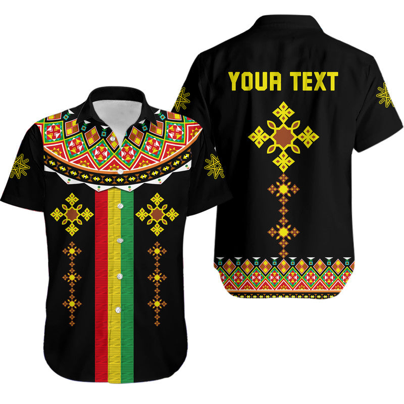 (Custom Personalised) Ethiopia Cross Hawaiian Shirt Geometric Ethnic - Wonder Print Shop