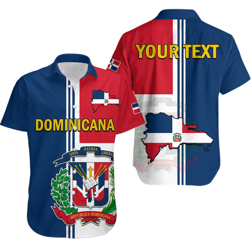 (Custom Personalised) Dominican Republic Hawaiian Shirt Coat Of Arms And Flag Map - Wonder Print Shop