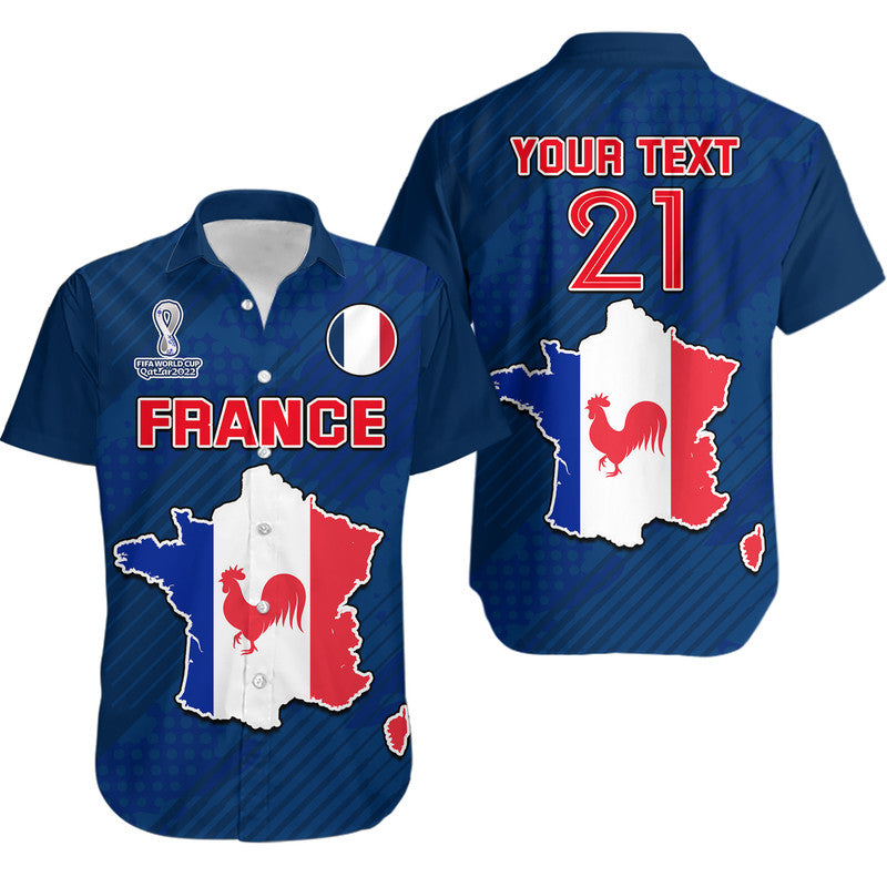 (Custom Personalised) France Football World Cup 2022 With Flag Map Hawaiian Shirt - Wonder Print Shop