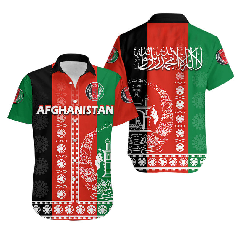 Afghanistan Men's Cricket Team Afghan Traditional Pattern Hawaiian Shirt - Wonder Print Shop
