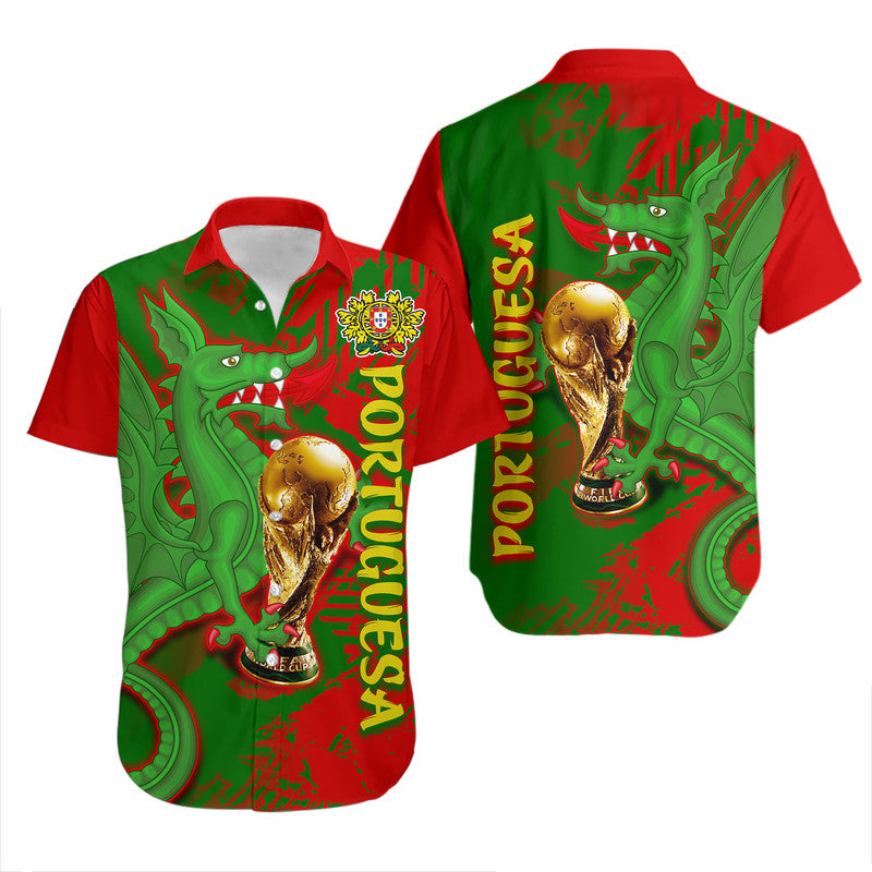 Portugal Football Hawaiian Shirt Dragon of Royal Arms During The Reign of Queen Maria II - Wonder Print Shop