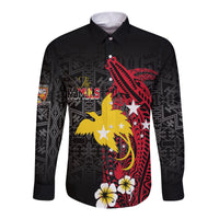 Papua New Guinea Independence Long Sleeves Button Shirt PNG Kumuls - Tribal Crocodile - Wonder Print Shop