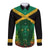Jamaica Personalised Long Sleeves Button Shirt Rastafari Lion Mix Kente - Wonder Print Shop
